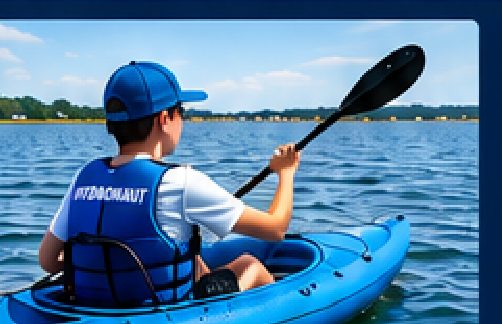 Junior Hydronaut student kayaking